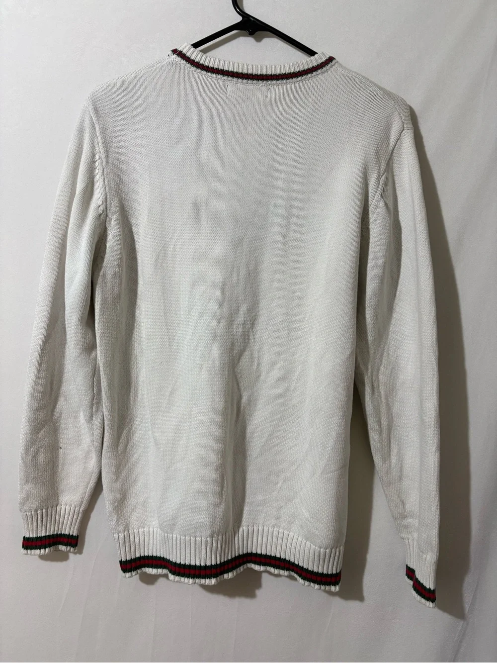 Gucci White Crewneck Sweater boot Bee Patch medium men’s